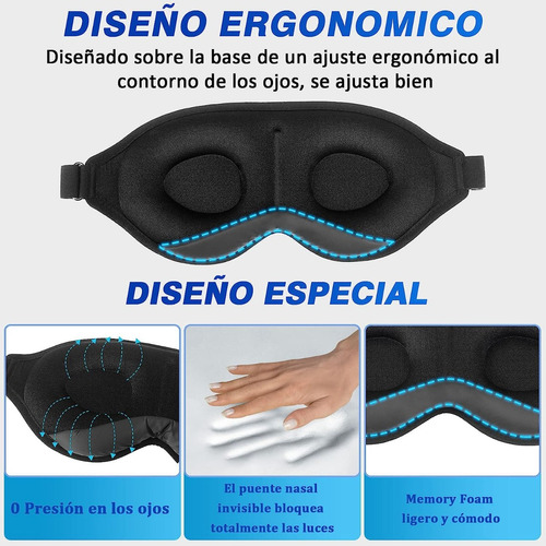 "Antifaz Para Dormir 3d Anti-luz Máscara De Ojos Para Sueño negro "