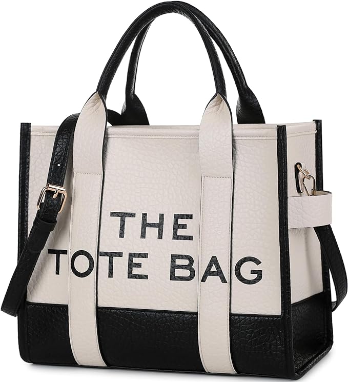 A The Tote Bag de piel grande para mujer, Bolsas Totes con cierre, bolsa tote bag mujer, bolsa cruzada de PU para viajes, oficina.