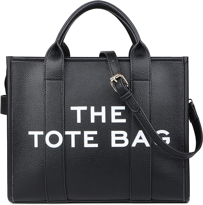 A The Tote Bag de piel grande para mujer, Bolsas Totes con cierre, bolsa tote bag mujer, bolsa cruzada de PU para viajes, oficina.