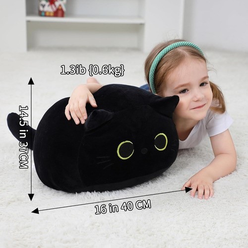"Almohada De Peluche De Gato Negro "