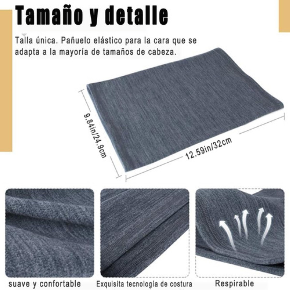 2 Pz Bufandas Tejido Unisex Calentador De Cuello negro y gris