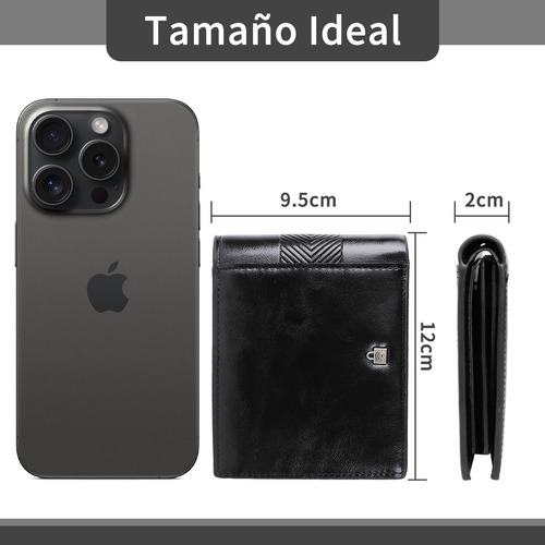 Cartera Para Hombre Billetera Con Gran Capacidad Rfid.