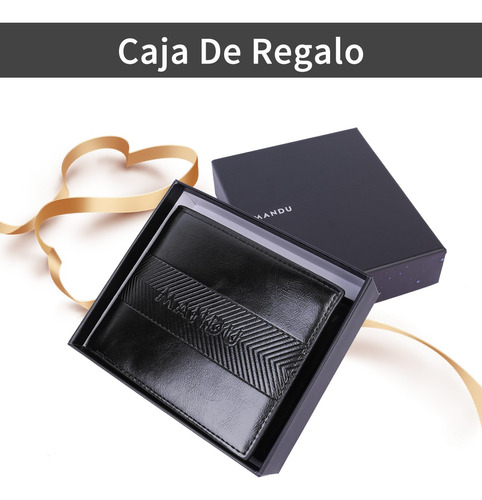 Cartera Para Hombre Billetera Con Gran Capacidad Rfid.