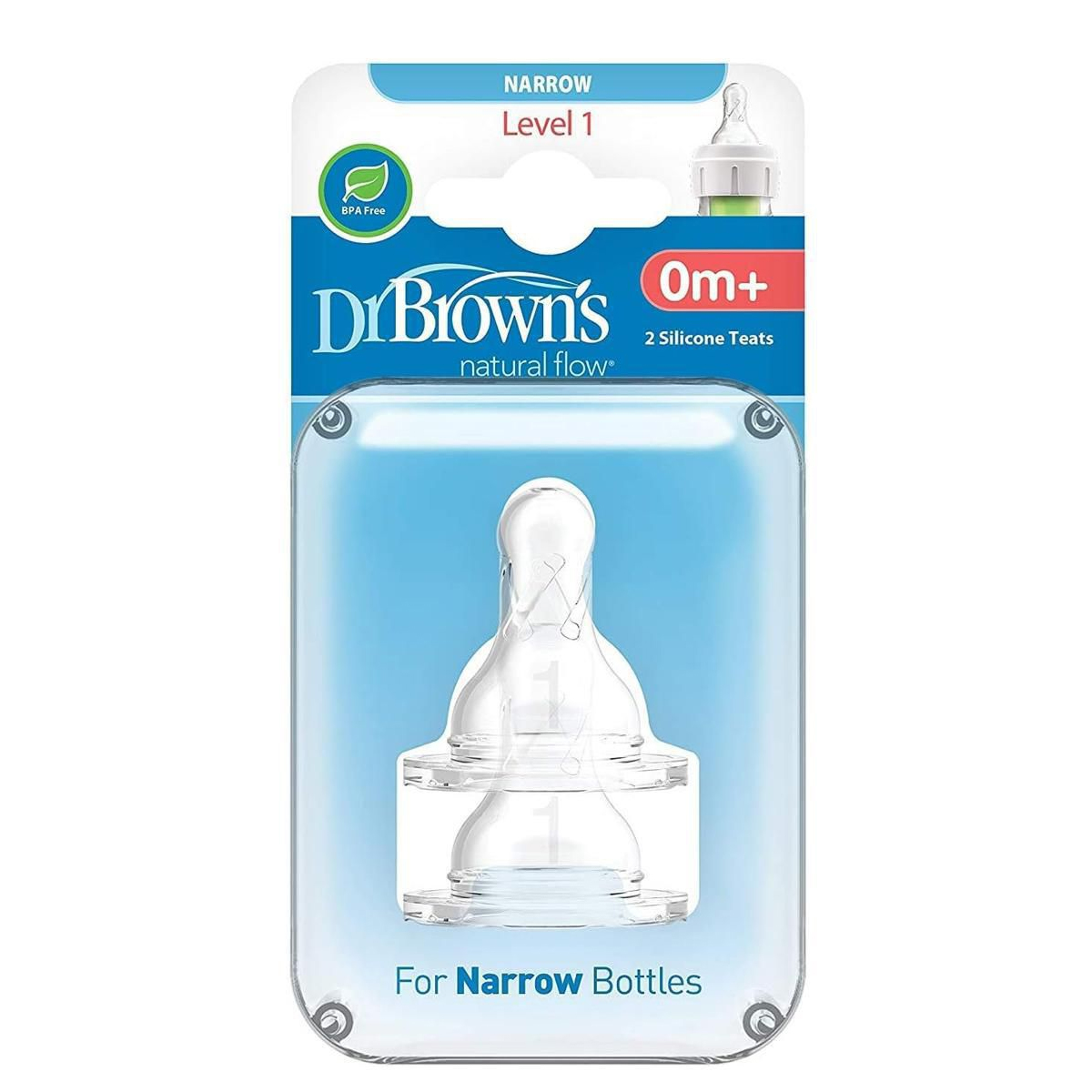 Tetina Mamila Dr Browns Options + Nivel 1 Estándar 2 Pzs.