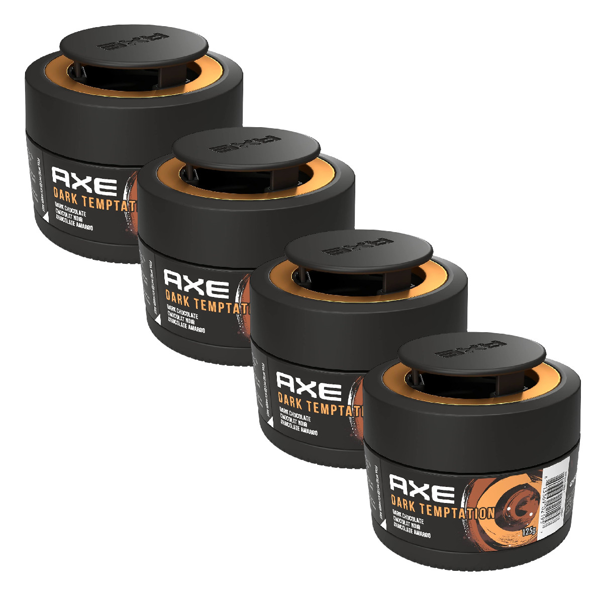 4 Pack Aromatizante Auto AXE GEL Dark Temptation Chocolate.