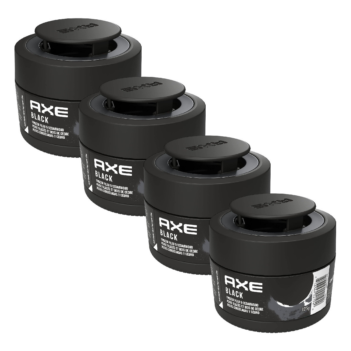 4 Pack Aromatizante Auto AXE GEL Dark Black aroma Pera y Cedro.