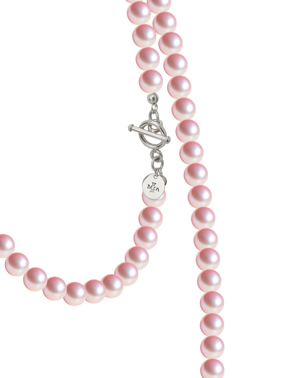 Collar y aretes color Rosa Claro Zvezda de plata .925 corte Perlas de cristal