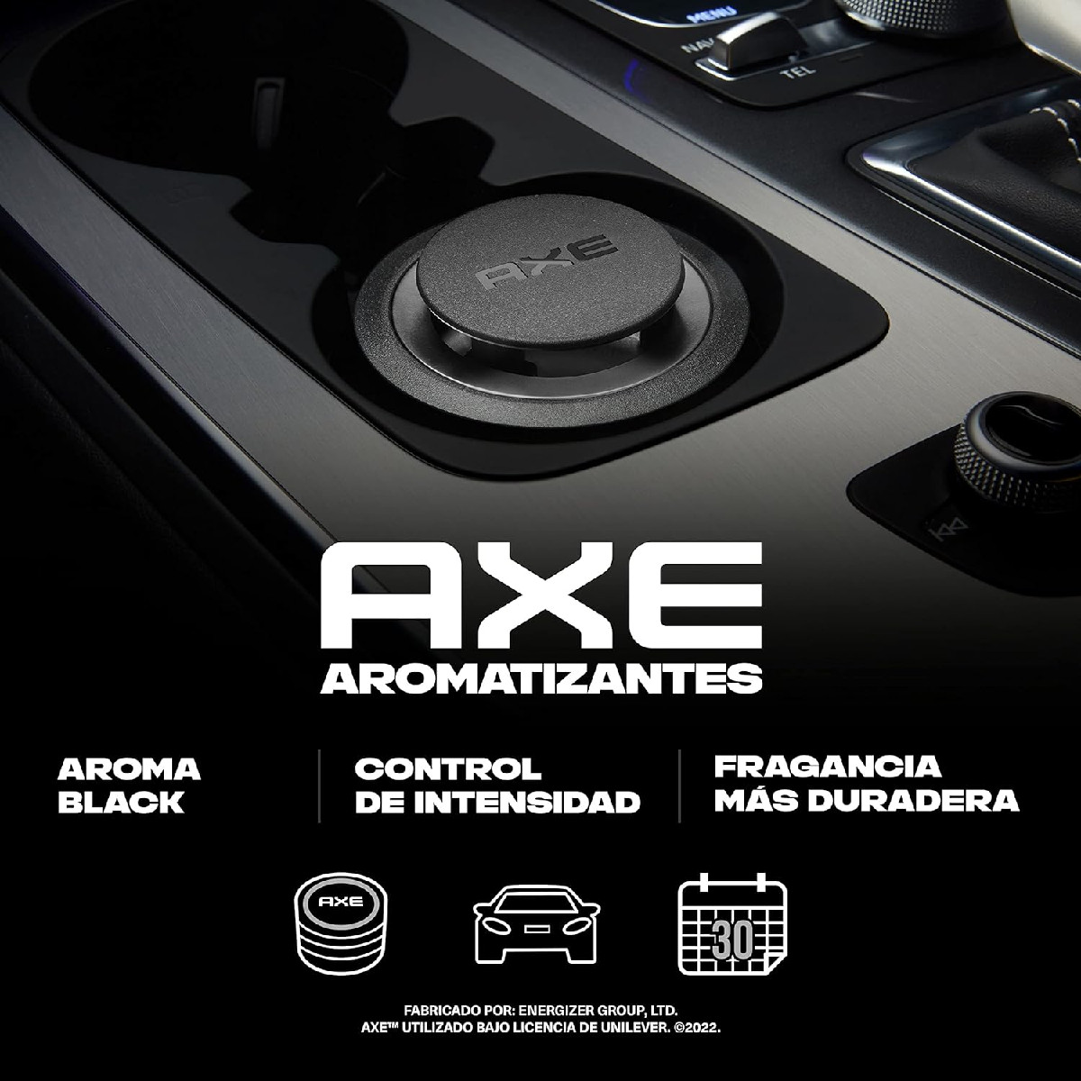 4 Pack Aromatizante Auto AXE GEL Dark Black aroma Pera y Cedro.