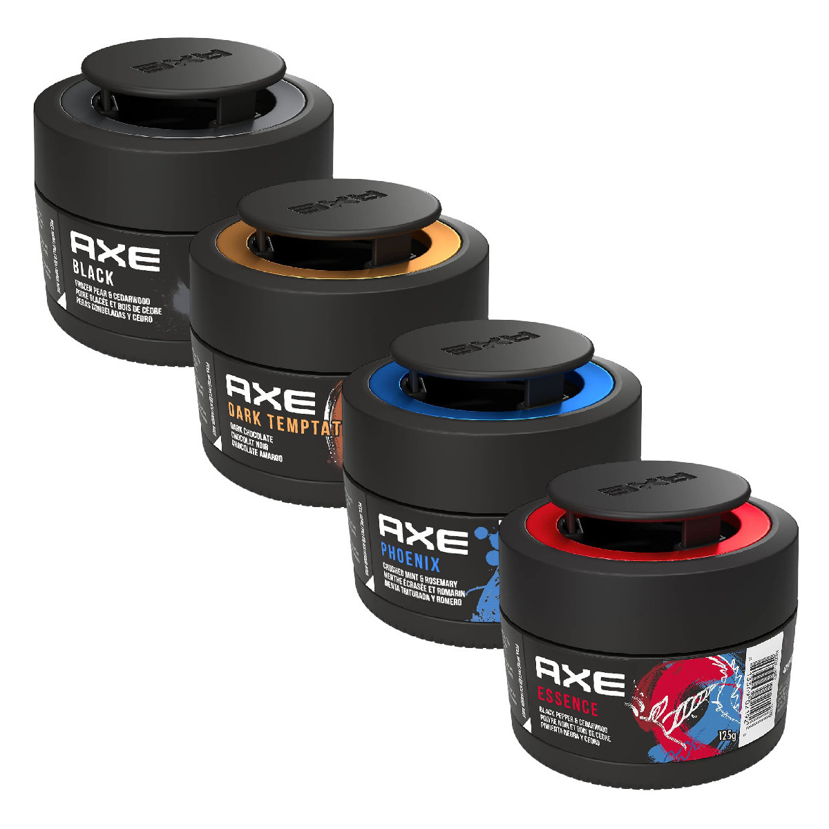 4 Pack Aromatizante Auto AXE GEL Dark 4 Aromas.