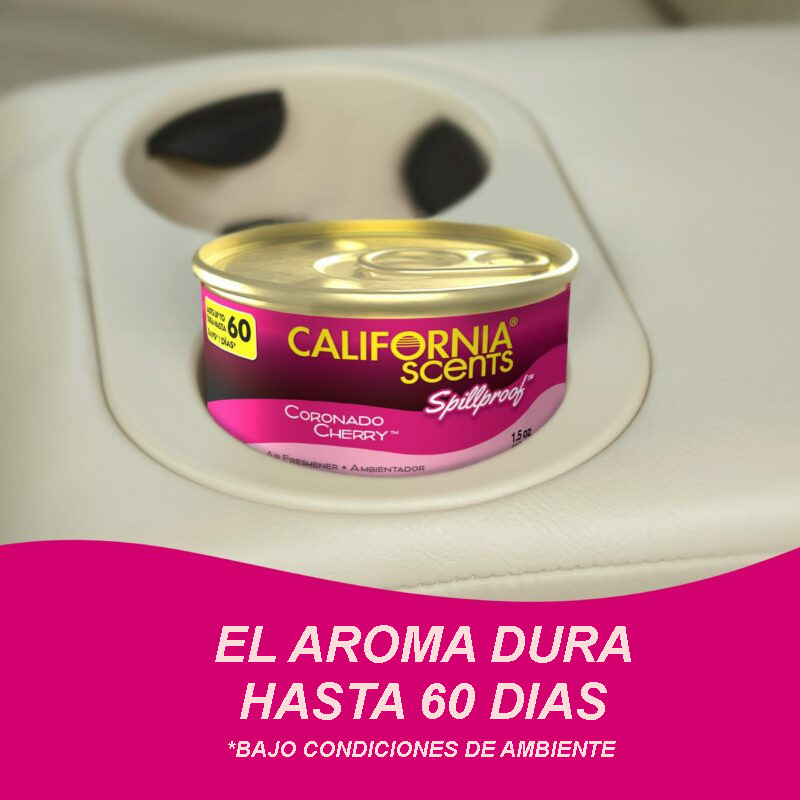 4 Pack Aromatizante Auto California Scents Cherry corcho 60 días.