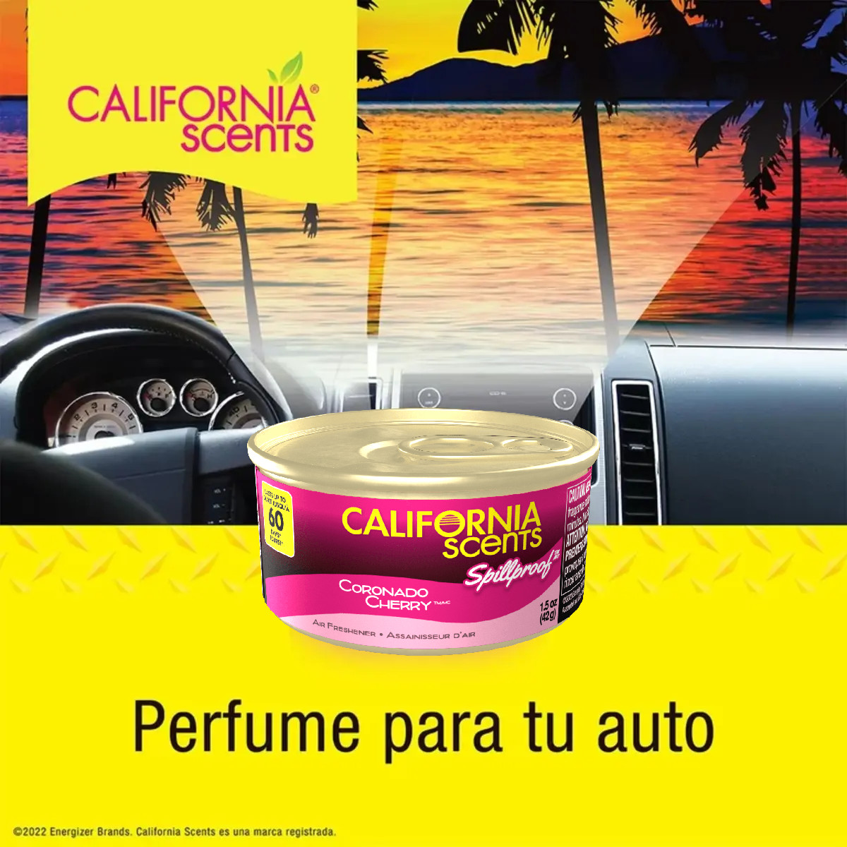 4 Pack Aromatizante Auto California Scents Cherry corcho 60 días.