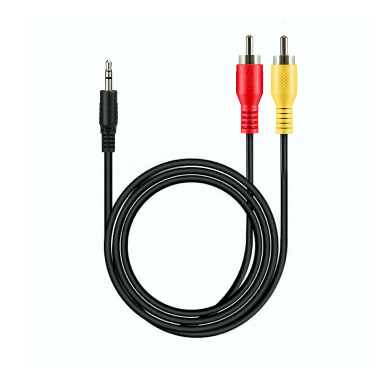 Cable Adaptador de Audio Estereo RCA a 3.5 mm.