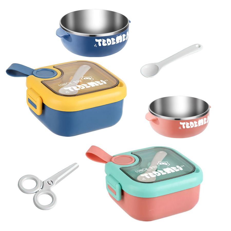 Lonchera Térmica de Acero Inoxidable con tazón complementario para alimentos.