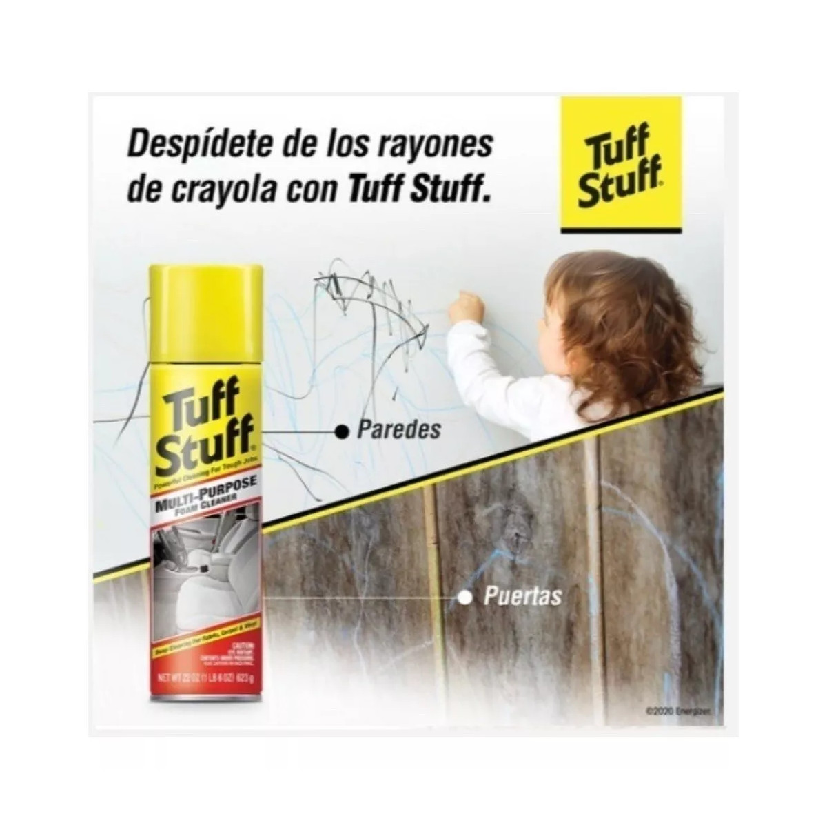 Limpiador multipropósito TUFF STUFF Espuma 623g telas pared.