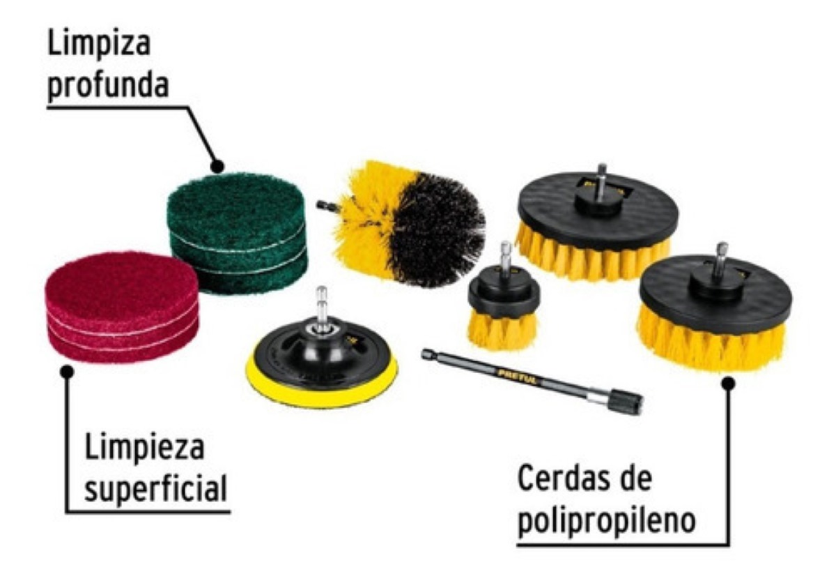 Juego De Cepillos Y Acc Para Taladro 12 Pzas