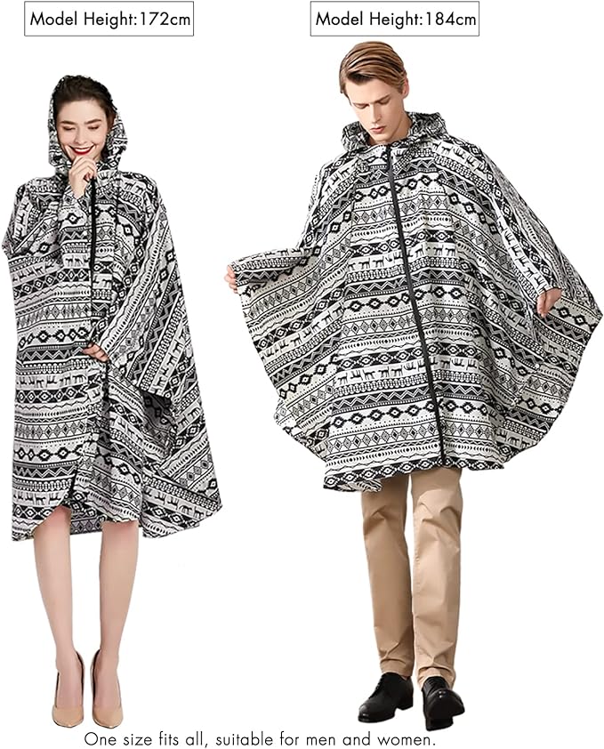 Anyoo - Poncho impermeable para la lluvia, ligero, reutilizable, para senderismo, con capucha, para actividades al aire libre.