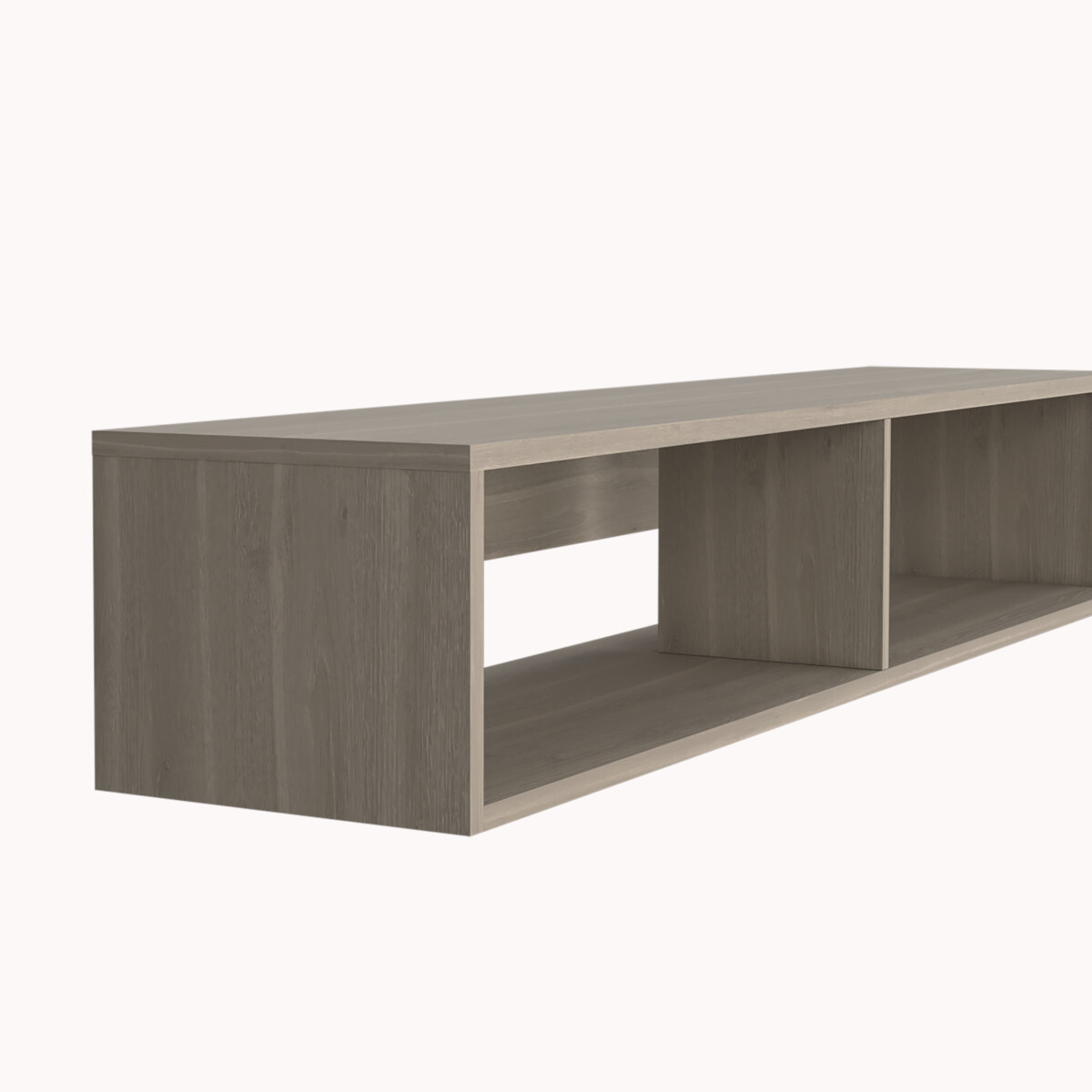 RACK TV ARMABLE TIPO STAND FLOTANTE PARA PANTALLA DE 55 PULGADAS.