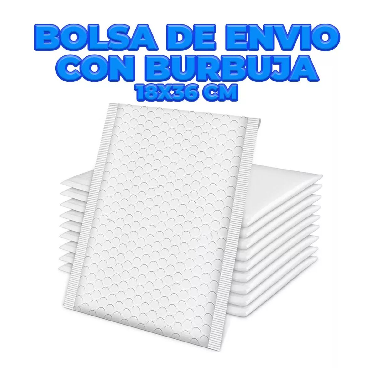 Paquete de 10 Bolsas Acolchadas Con Burbuja Para Envio 18 x 36cm.