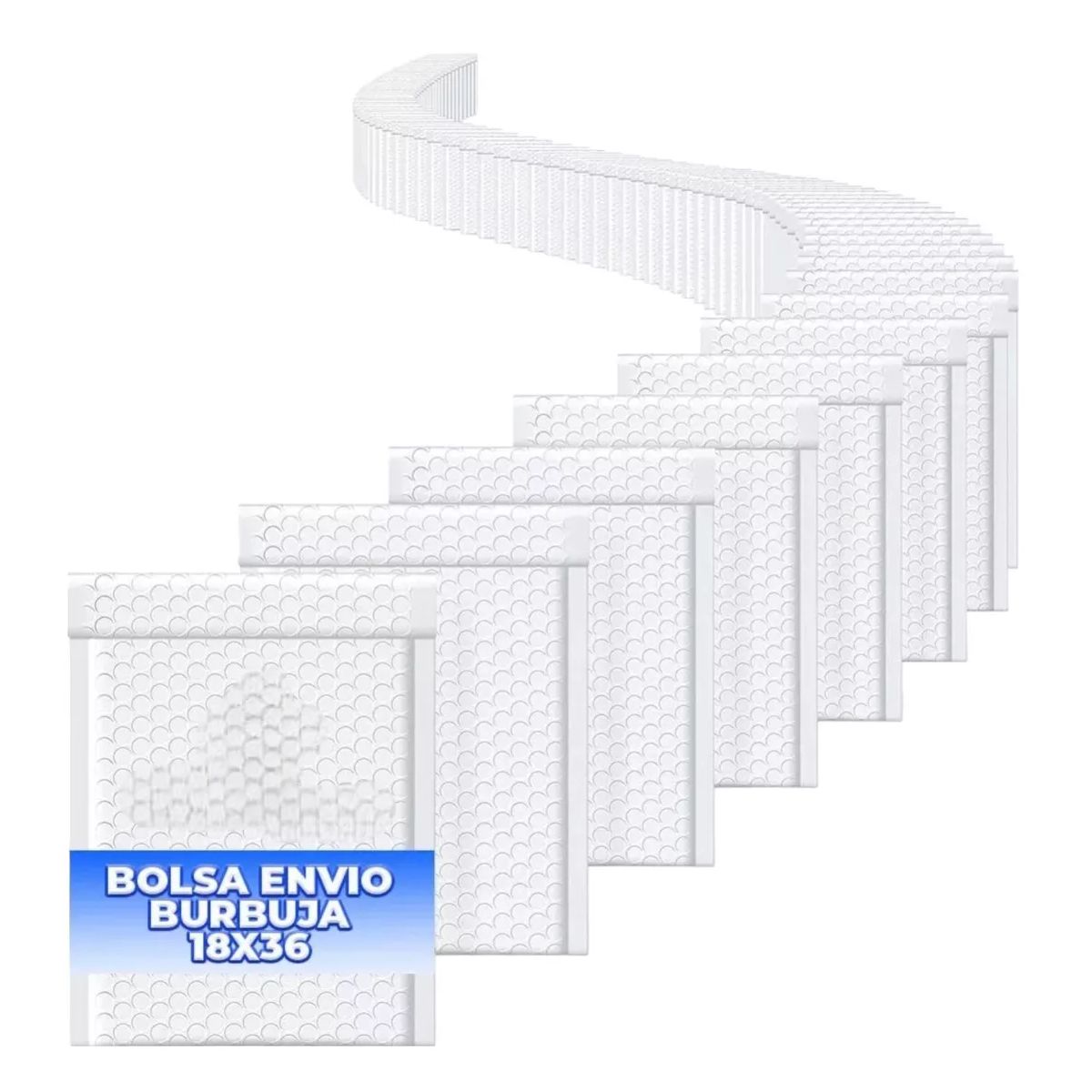 Paquete de 10 Bolsas Acolchadas Con Burbuja Para Envio 18 x 36cm.