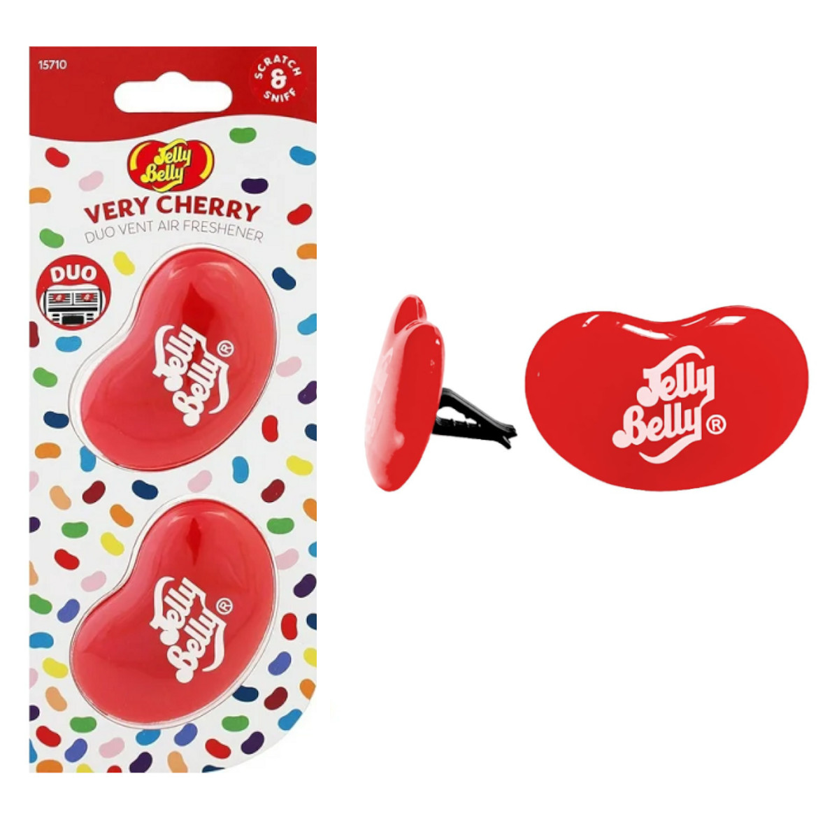Aromatizante Auto Jelly Belly Very Cherry 12 Piezas Cereza.
