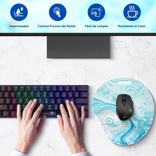 Mouse Pad Ergonomico Gel Azul 