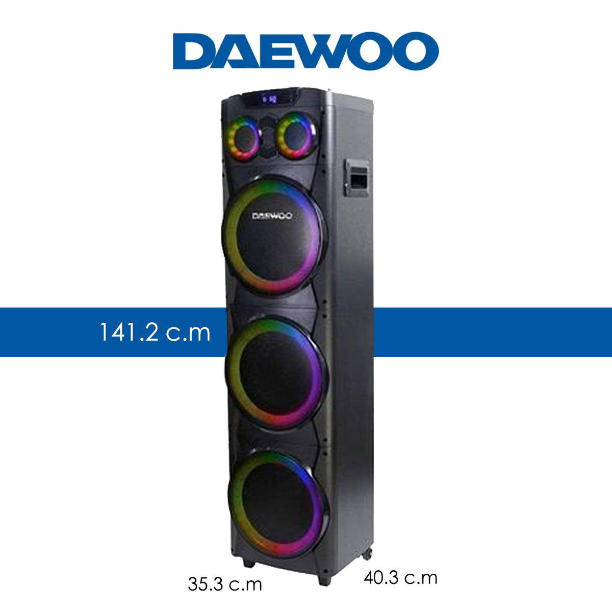 Daewoo Torre De Sonido Bafle Bluetooth Bocina Portátil 10" Luz Led DW-2022