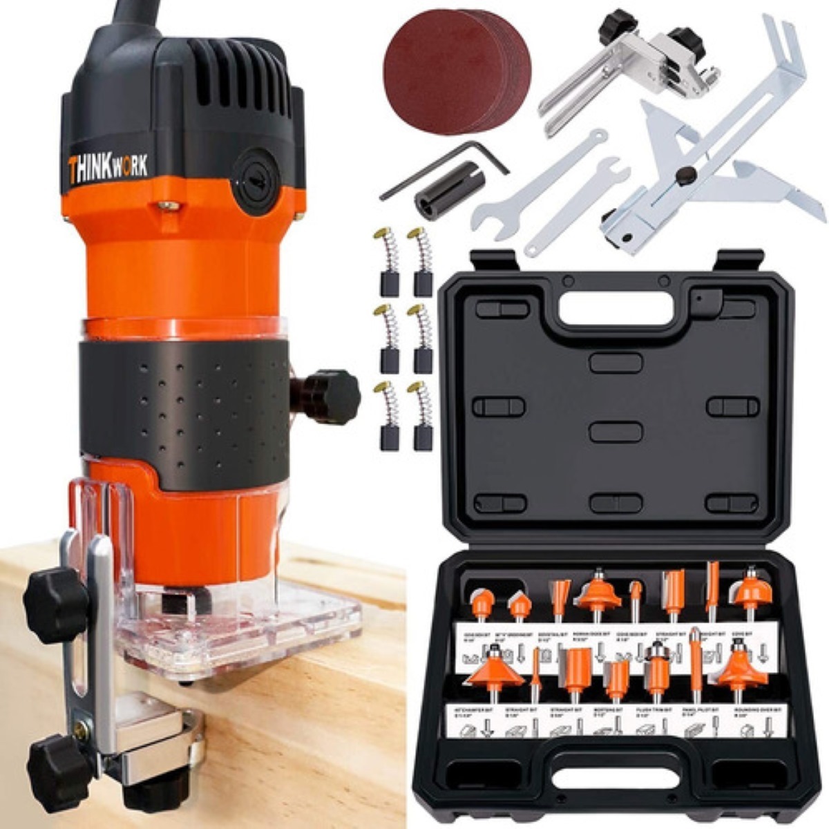 Router Madera Recortadora Rebajadora 800w + 15 Brocas Carburo
