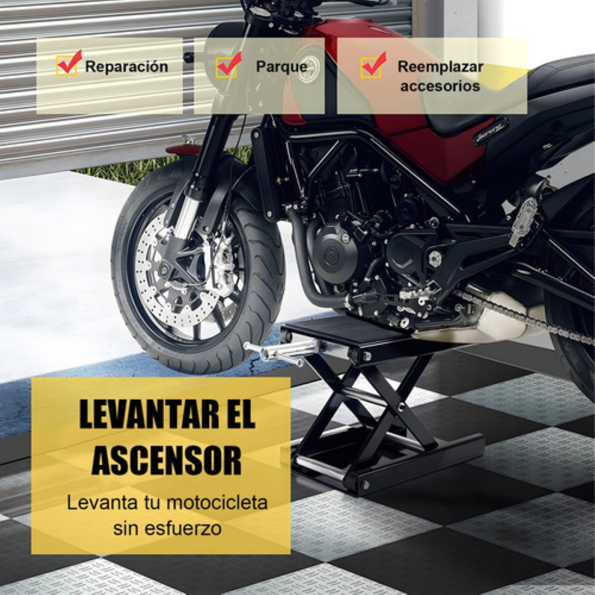 Elevador Mecánico De Motocicleta De 1100lb 90mm-370mm