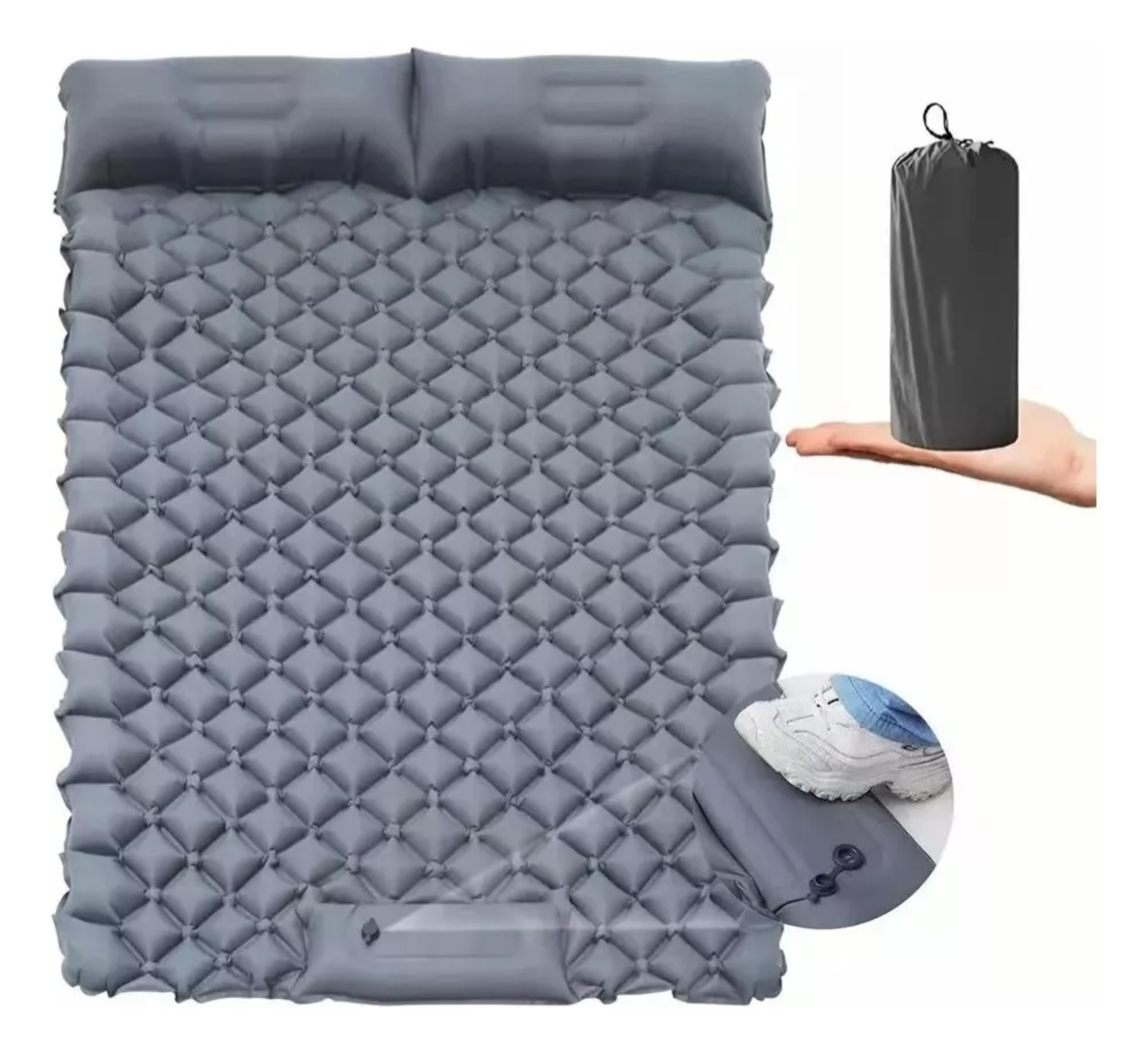 Colchón Inflable De Dormir Doble Portátil De Acampar.