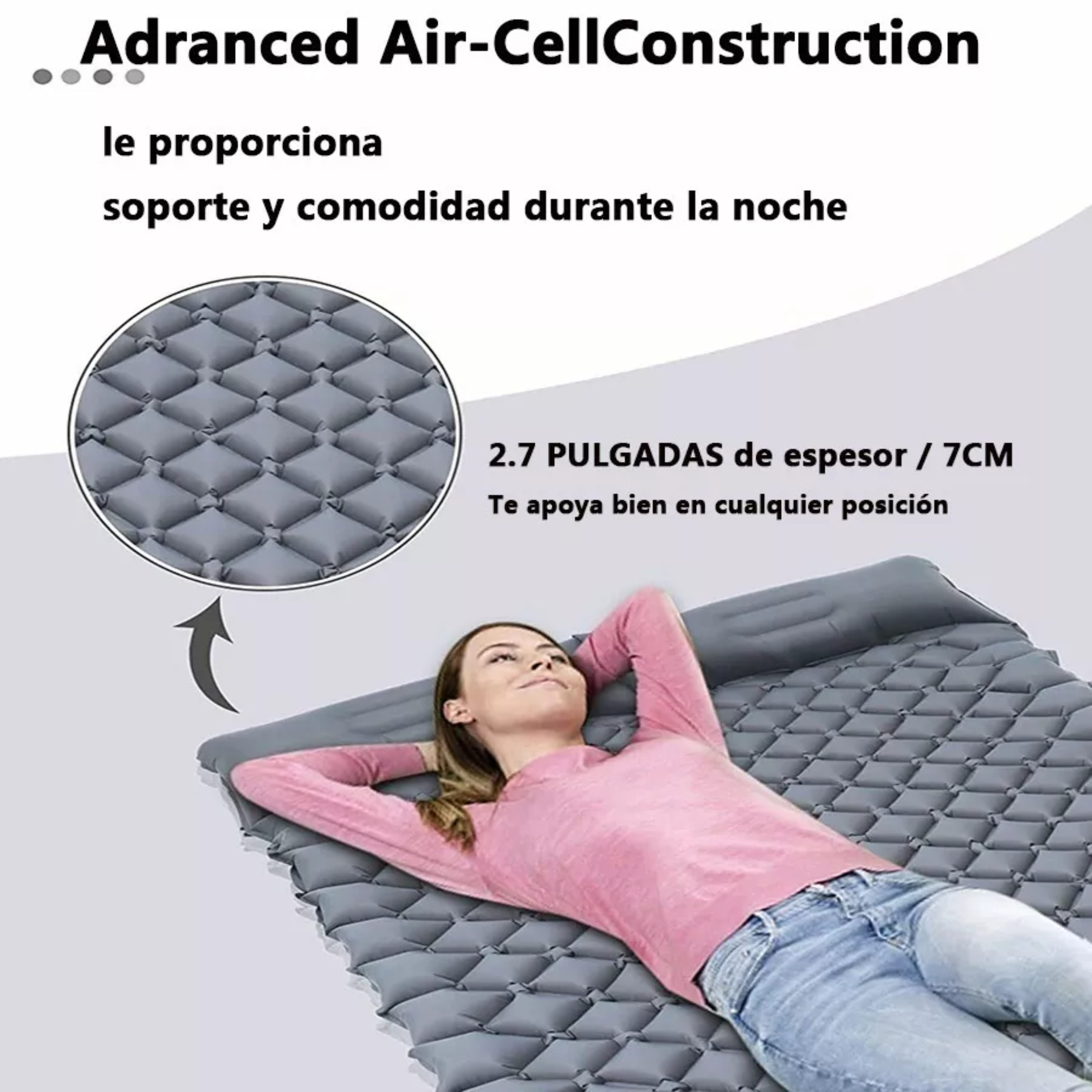 Colchón Inflable De Dormir Doble Portátil De Acampar.