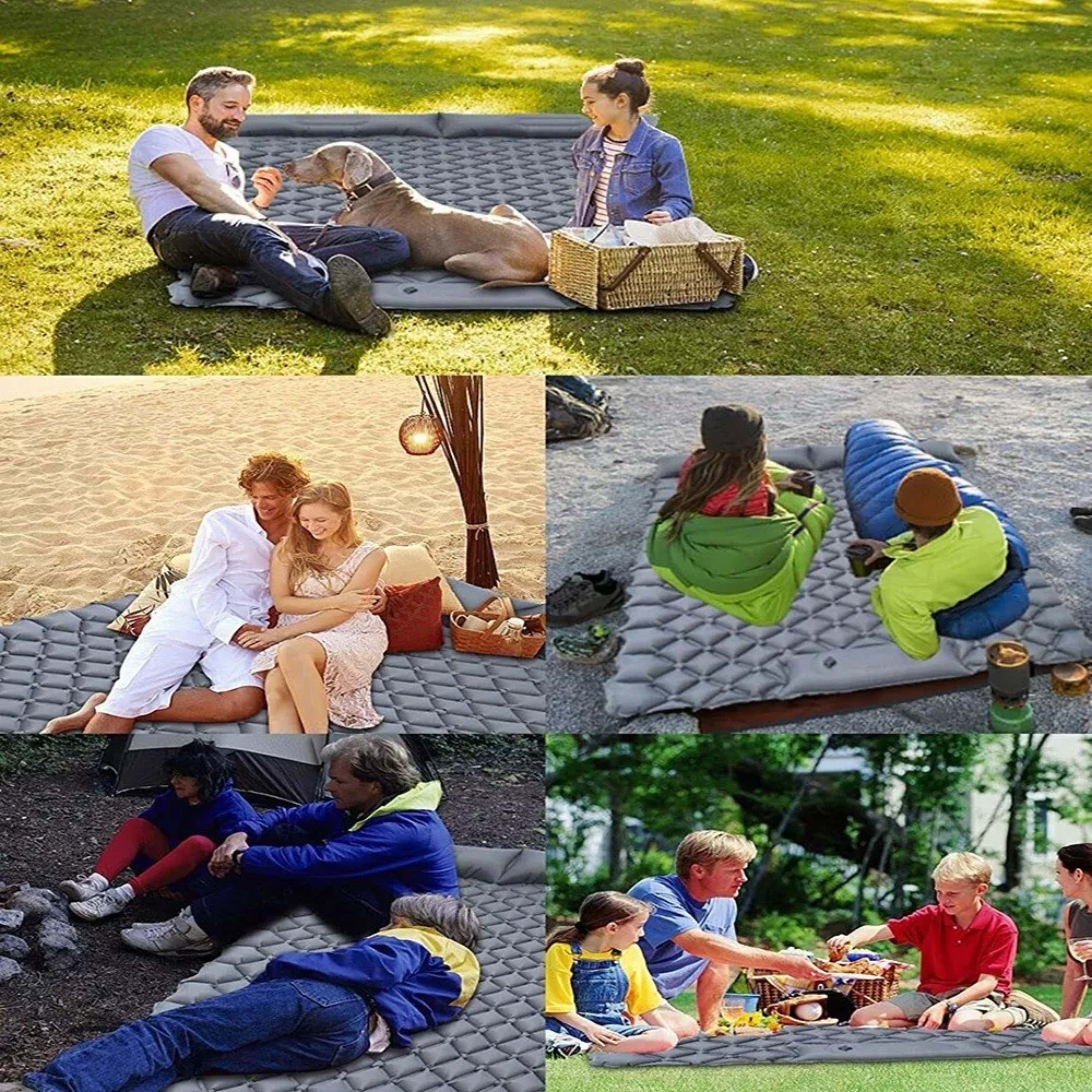 Colchón Inflable De Dormir Doble Portátil De Acampar.