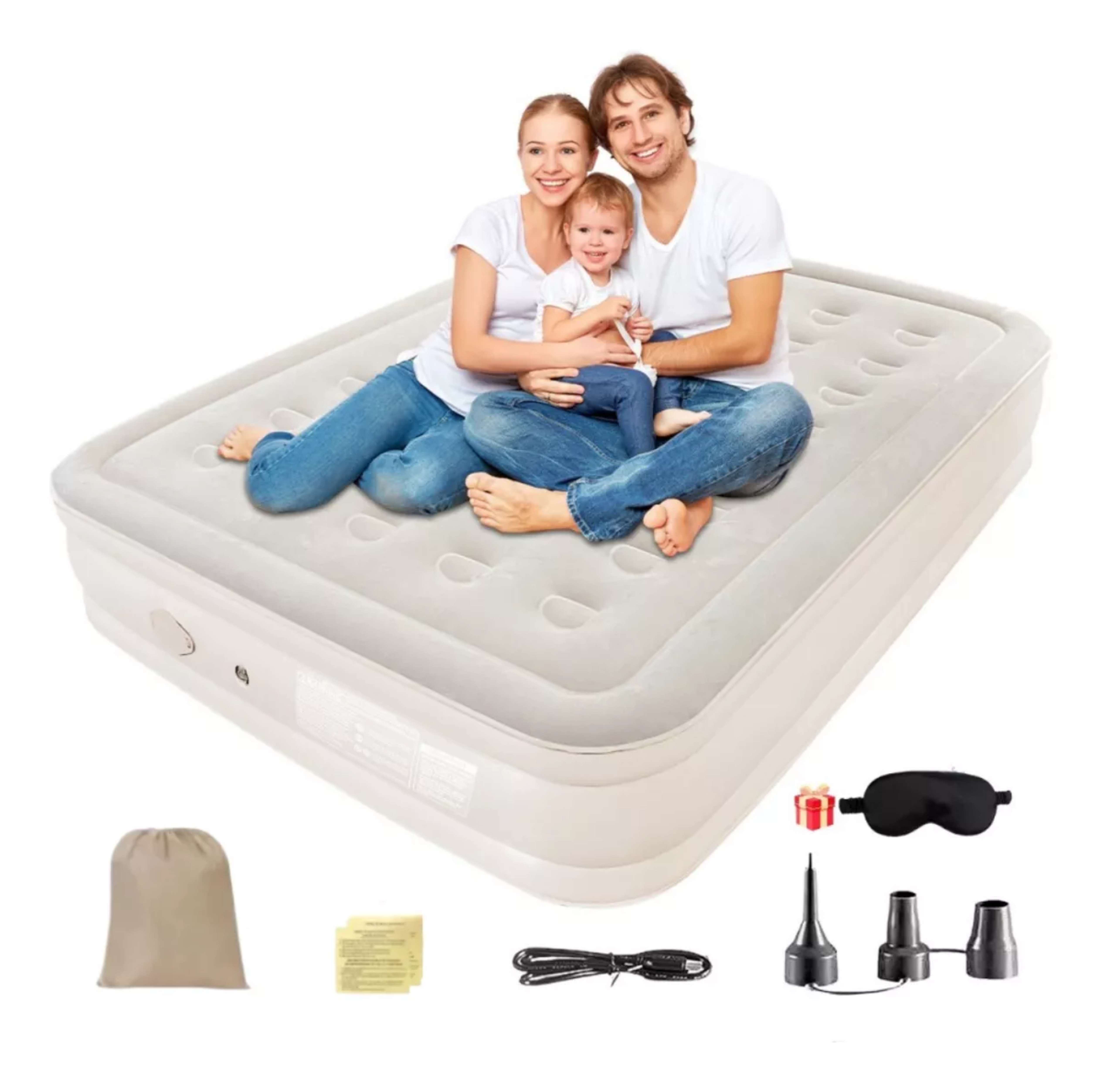 Colchon Inflable Matrimonial Con Bomba Inflable Automática.
