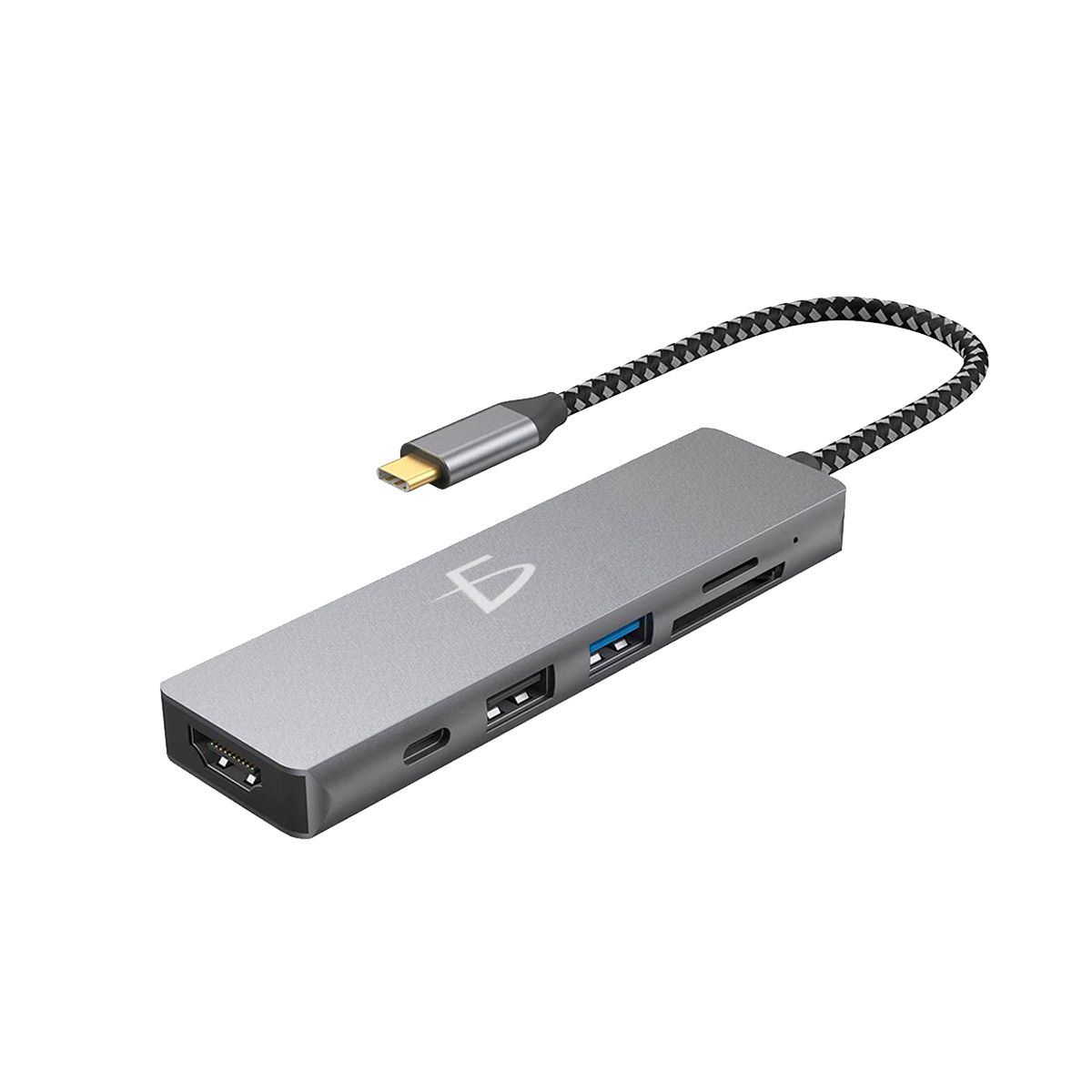 Hub USB Tipo C 3.0 Con 6 Diferentes Puertos Cuerpo Metalico.