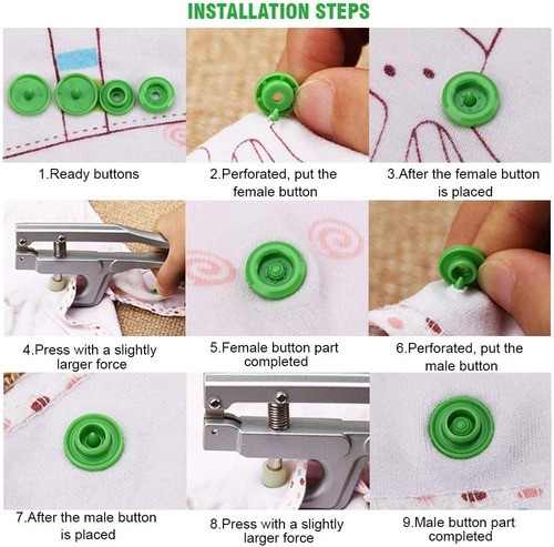 "Pinza Kam Presión Botón Snap Y 360 Juegos De Broches T5 12mm "