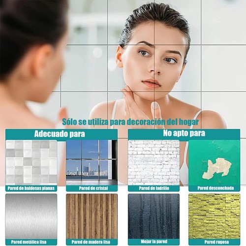"Espejos Pared Adhesivo Acrílico Decorativos Instillable 16pc "