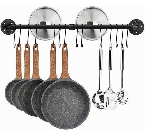 "Escurridor Organizador Tazas Sartenes Cocina Ollas Ganchos  negro "