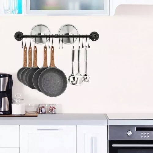 "Escurridor Organizador Tazas Sartenes Cocina Ollas Ganchos  negro "