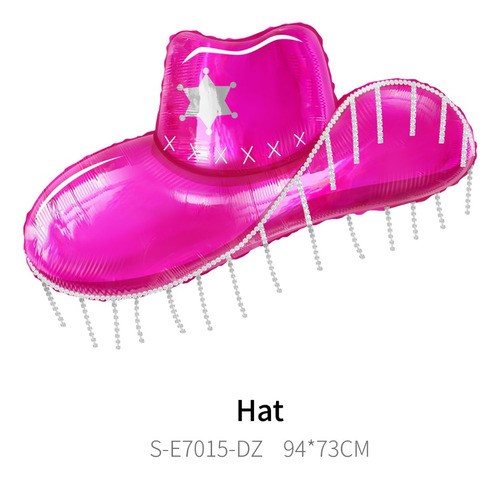"4×botas Sombrero Globo Vaquero Vaquera Fiesta Decoración rosa "