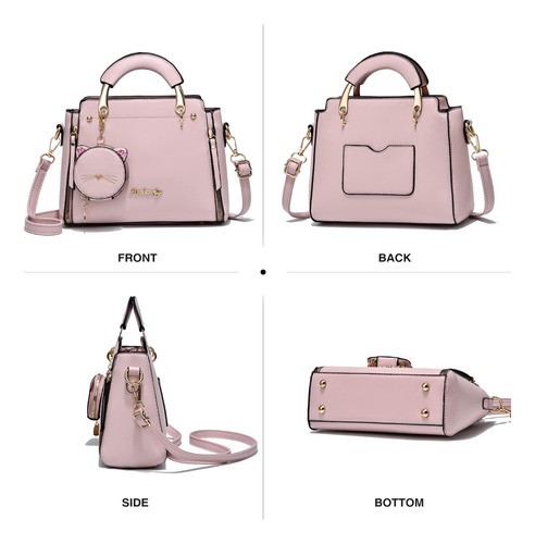 Bolsa Mujer Moda Impermeable Hombro Bolsillos Casual Vintage rosa