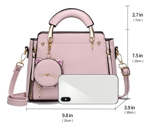 Bolsa Mujer Moda Impermeable Hombro Bolsillos Casual Vintage rosa