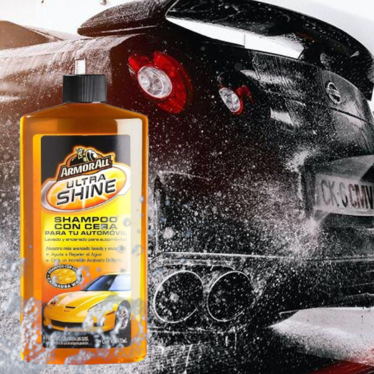 Shampoo Carro Armor All con Cera 473ml Moto Camión.