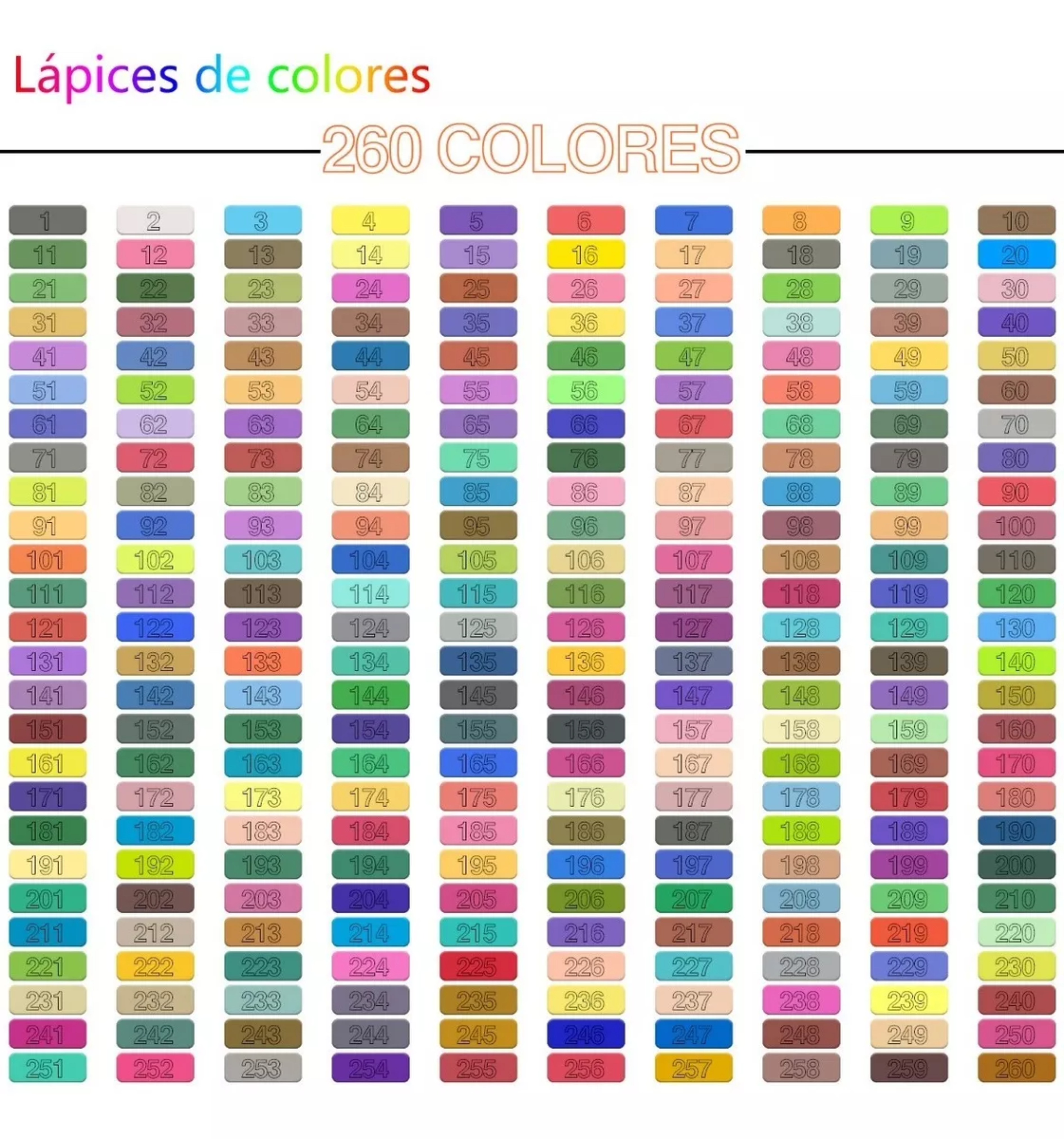 Lápices De Colores Brutfuner Juego De 260pcs.