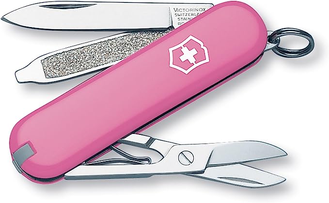 Victorinox Navaja, Classic, color Rosa Transparente, 58 mm, 7 Usos.