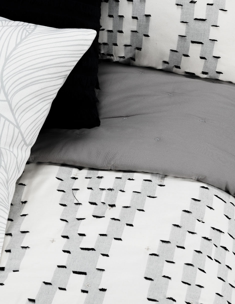 Edredón Ligero King Size Luxus más 2 Fundas Alcazar ESQUIMAL.