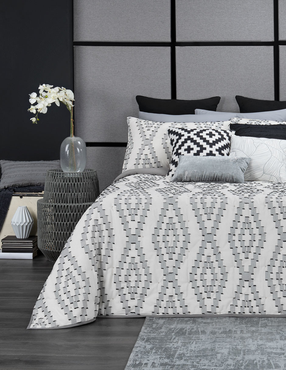 Edredón Ligero King Size Luxus más 2 Fundas Alcazar ESQUIMAL.