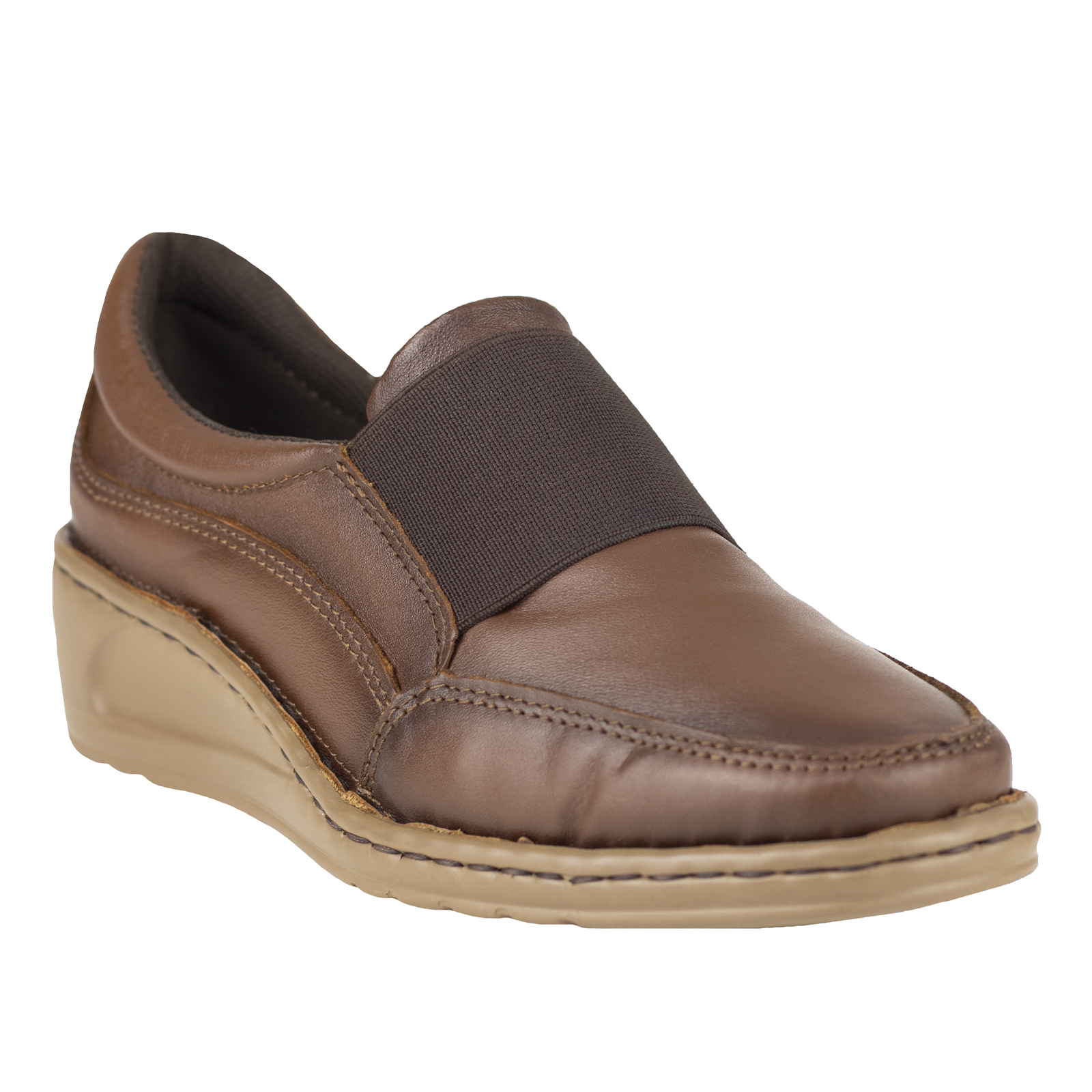 Zapato De Tacon Mujer Semi Vestir Piel Lobo Solo 4841 Caoba.