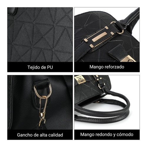 Bolsa Tote Para Mujer Bolso De Mano Con Gran Capacidad Negro.