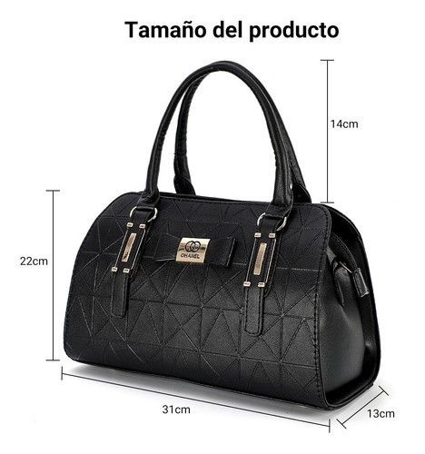 Bolsa Tote Para Mujer Bolso De Mano Con Gran Capacidad Negro.