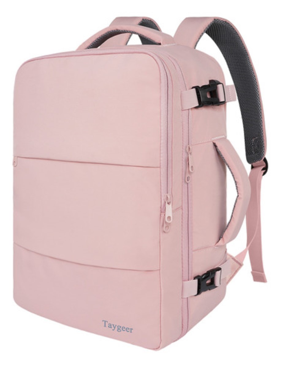 Mochila De Viaje Para Mujer, Aprobado Por Avión 10kg, Antirrobo rosa