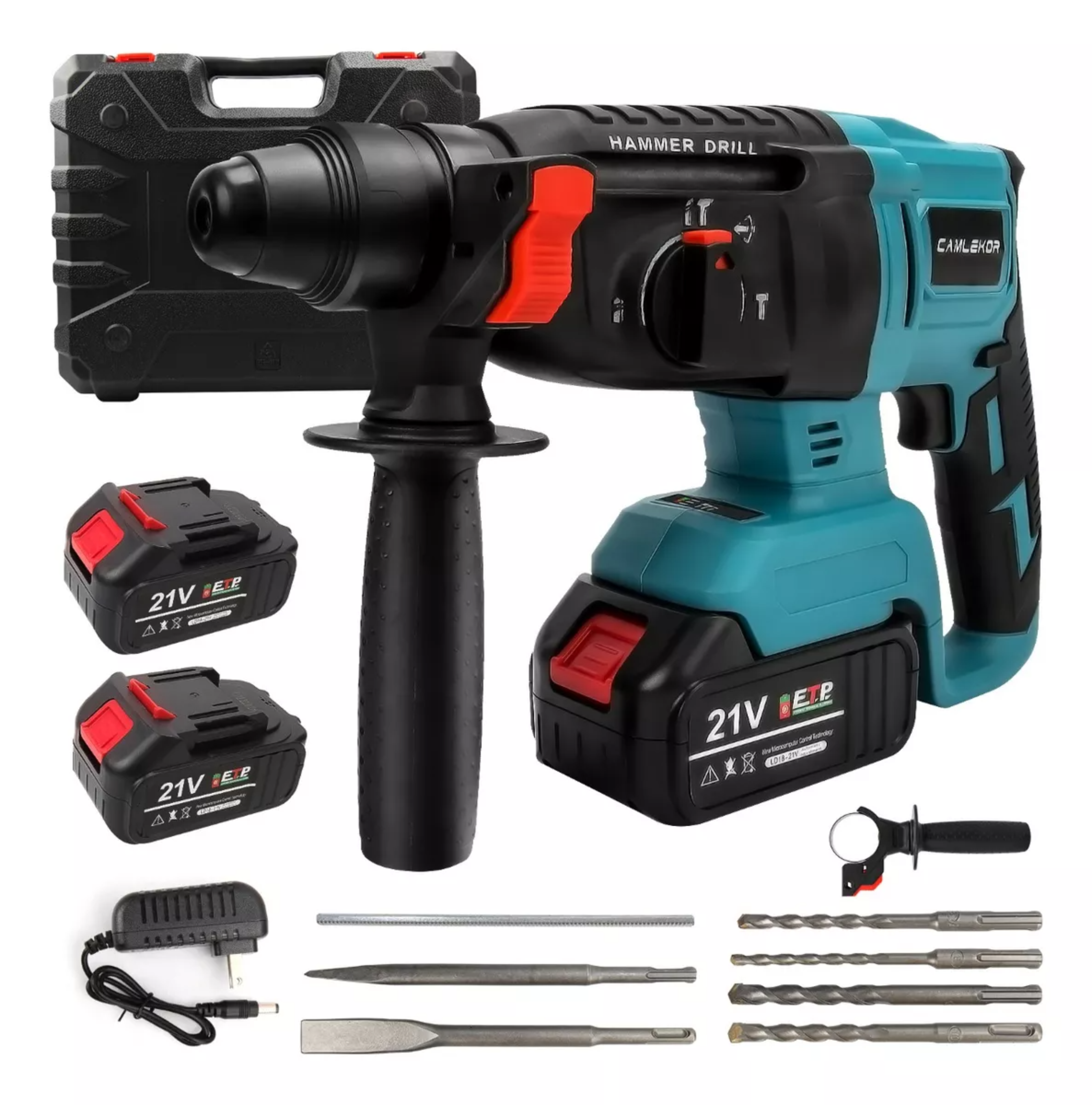 Rotomartillo Inalámbrico Taladro Sds Plus 2 Baterías 2000w.